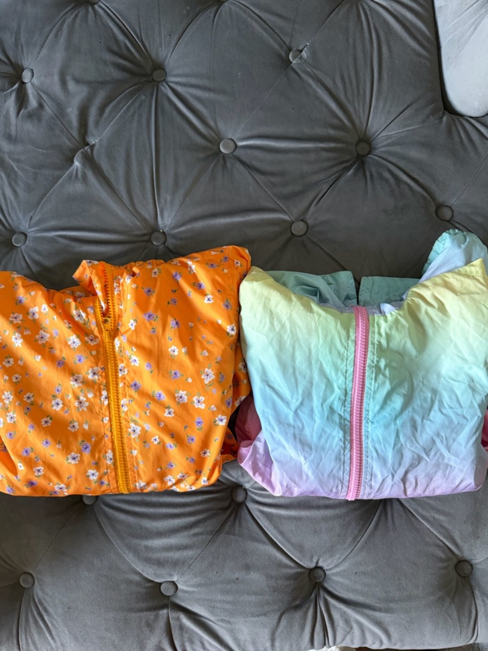 Bright Orange Floral Jacket & Pastel Ombre Windbreaker -  Set of 2